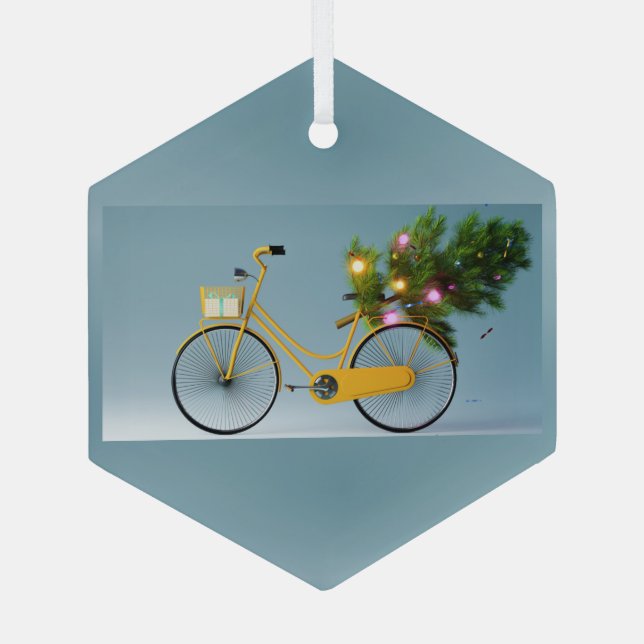 Vintages Fahrrad Ornament Aus Glas (Rückseite)