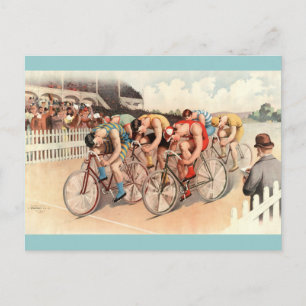 Vintages Fahrrad-Rennen Poster Art Postkarte