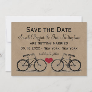Vintages Fahrrad Save the Date Hochzeitskarten