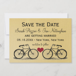 Vintages Fahrrad Save the Date Hochzeitskarten