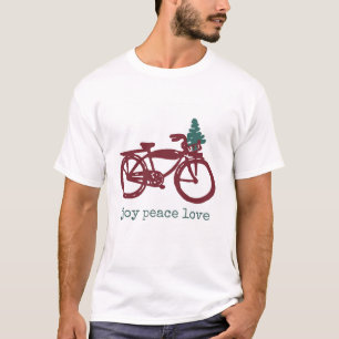 Vintages Fahrrad und Weihnachtsbaumentwurf T-Shirt
