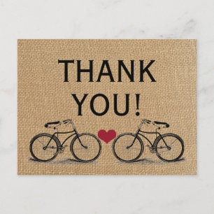Vintages Fahrrad Vielen Dank Hochzeitskarten Postkarte