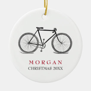Vintages Fahrrad-Weihnachten Keramikornament