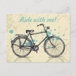 Vintages Fahrrad Zeichnend Postkarte