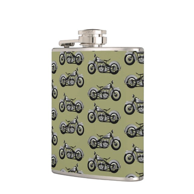 Vintages Fahrradmuster Flachmann (Links)
