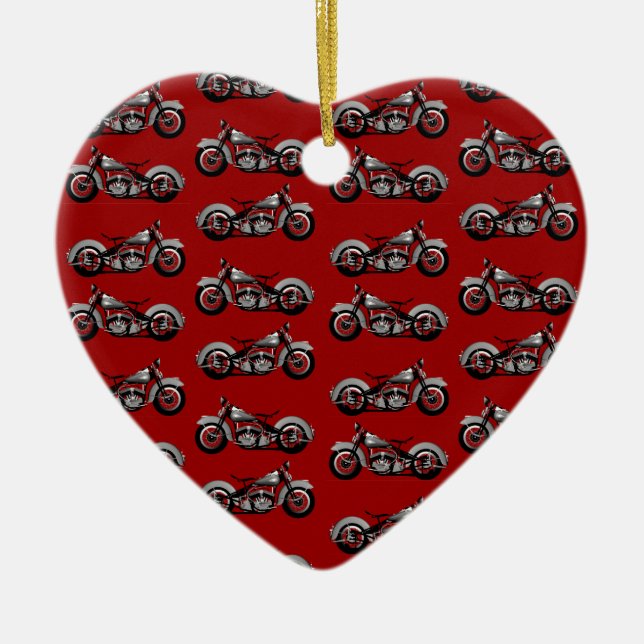 Vintages Fahrradmuster Keramikornament (Vorne)