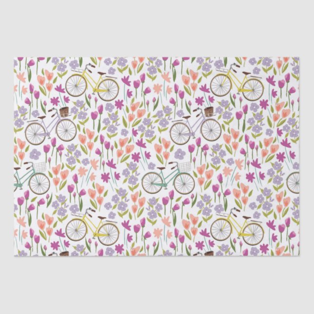 Vintages Fahrradmuster Seidenpapier (Vorderseite)