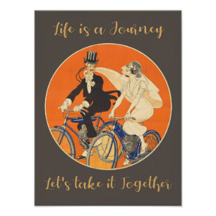 Vintages Fahrradpaar Fotodruck