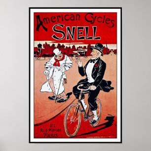 Vintages Fahrradposter: American Cycles Snell Poster
