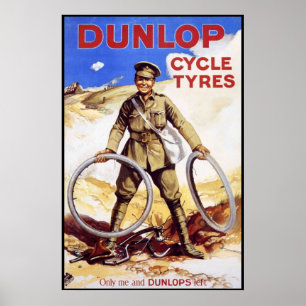 Vintages Fahrradposter - Dunlop Fahrradreifen Poster