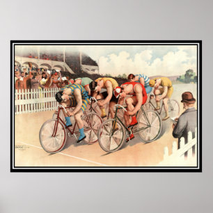 Vintages Fahrradrennen 1904 Poster drucken