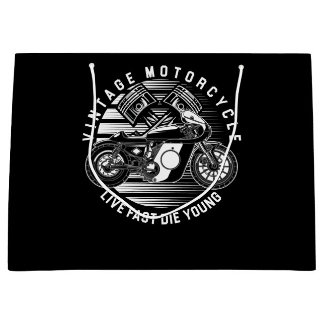 Vintages Fahrradverleih für Fahrradfahrer Große Geschenktüte (Vorderseite)