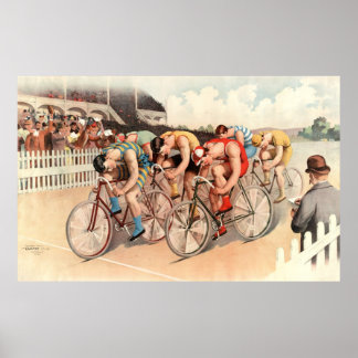 Vintages Fahrradverleih-Poster Poster