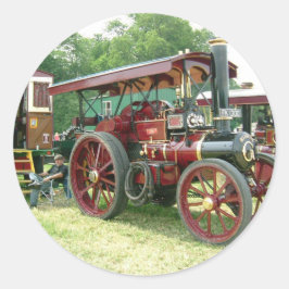 Vintages Fahrzeug und Anhänger Runder Aufkleber