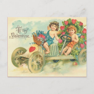 Vintages Fahrzeug Valentine Postkarte