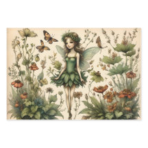 Vintages Fairy Floral Butterfly Design
