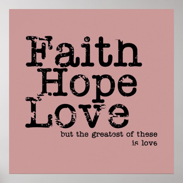 Vintages Faith Hope Liebe Poster (Vorne)