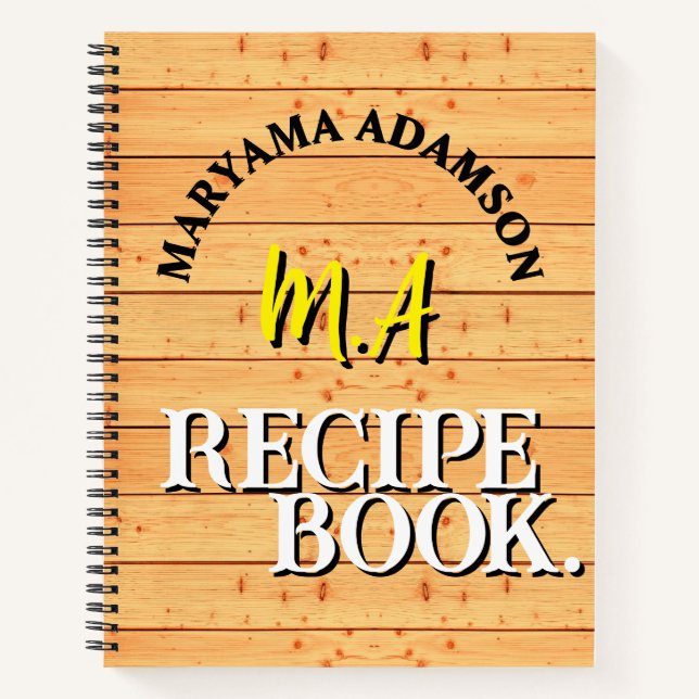 Vintages Familienrezeptbuch. | Rustikales Holz Notizbuch (Vorderseite)