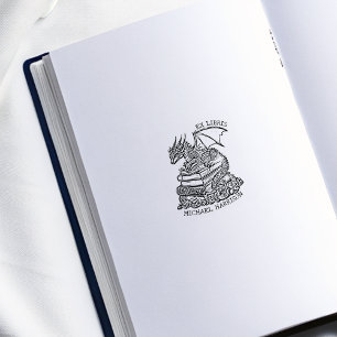 Vintages Fantasy Dragon Buchzeichen Gummistempel