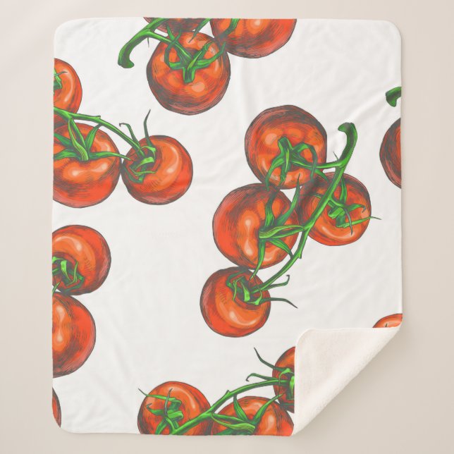 Vintages Farbnahtloses Muster mit frischer Vegetat Sherpadecke (Vorderseite)