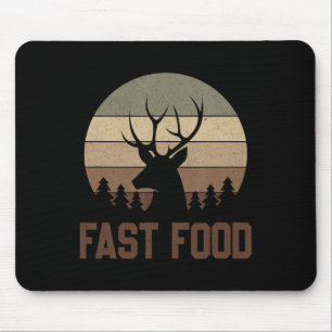 Vintages Fast Food Hunter Shirt Hirsche Jagd Mousepad
