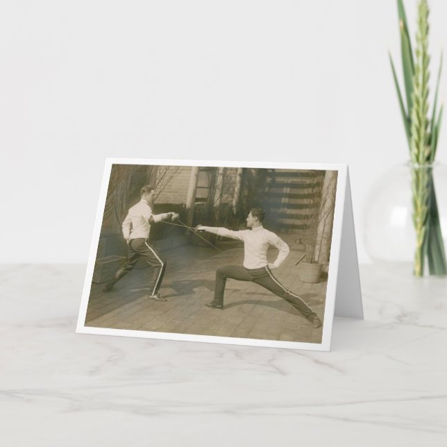 Vintages Fechten Yale-SABRE! Zaun der Karte (Vorderseite)