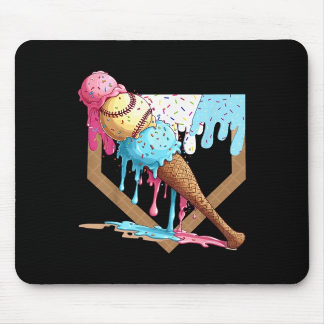 Vintages, feines Baseballeis Creme Tropfsteinhöhle Mousepad (Vorne)