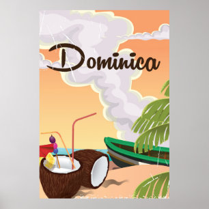 Vintages Ferien Dominicas Plakat