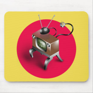 Vintages Fernsehdesign - Maus-Pad Mousepad