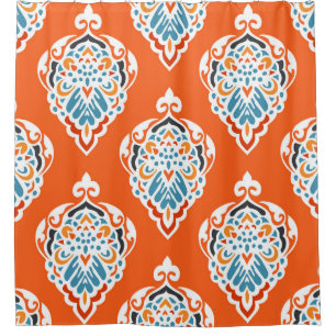 Vintages, festes Damast-Muster, elegantes Design. Duschvorhang