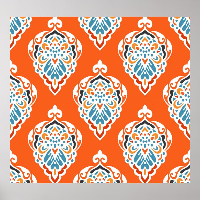 Vintages, festes Damast-Muster, elegantes Design. Poster (Vorne)