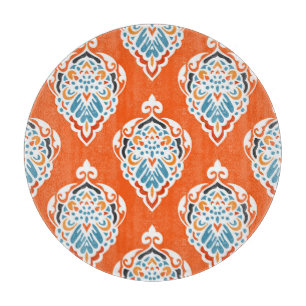 Vintages, festes Damast-Muster, elegantes Design. Schneidebrett