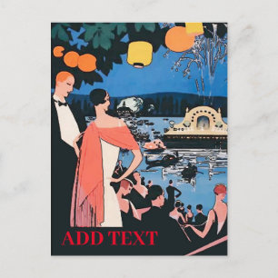 Vintages Festival, Italienisch, Text bearbeiten Po Postkarte