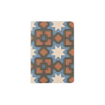 Vintages, fett blauer Beige Geometrisches Octagon-
