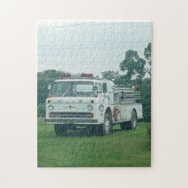 Vintages Feuer-LKW-Puzzlespiel Puzzle (Vertikal)
