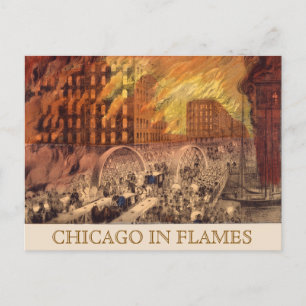 Vintages Feuerfeuer aus Chicago Postkarte