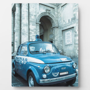 Vintages Fiat 500 Cinquecento Polizeiauto in Itali Fotoplatte