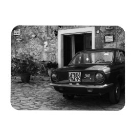Vintages FIAT-Fahrzeug in Italien in monochromen F Magnet