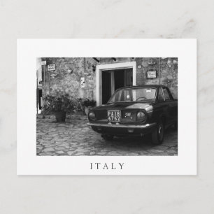Vintages FIAT-Fahrzeug in Italien in monochromen F Postkarte