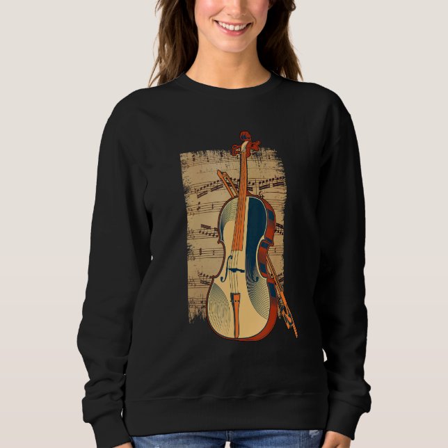 Vintages Fiddle-Strickinstrument Violinis Sweatshirt (Vorderseite)