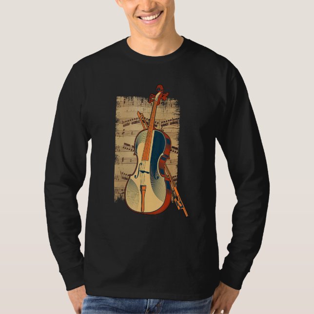 Vintages Fiddle-Strickinstrument Violinis T-Shirt (Vorderseite)