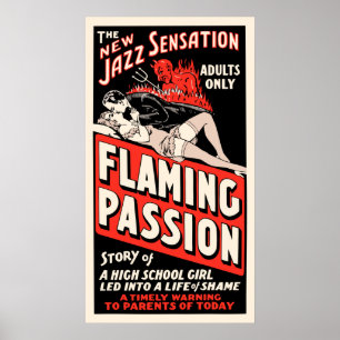 Vintages Film-Plakat - "lodernde Leidenschaft " Poster