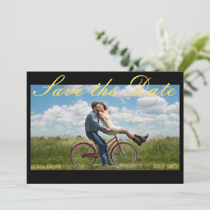 Vintages Filmplakat Hochzeit Das Datum speichern Einladung