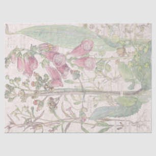 Vintages Fingerhut-Wildblume-Blumen-Seidenpapier Seidenpapier