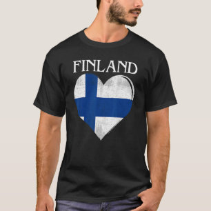 Vintages Finnland - Flaggenherz T-Shirt