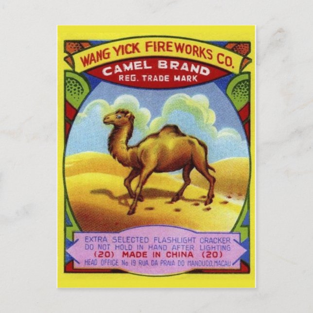 Vintages Firecracker-Paket Postkarte (Vorderseite)