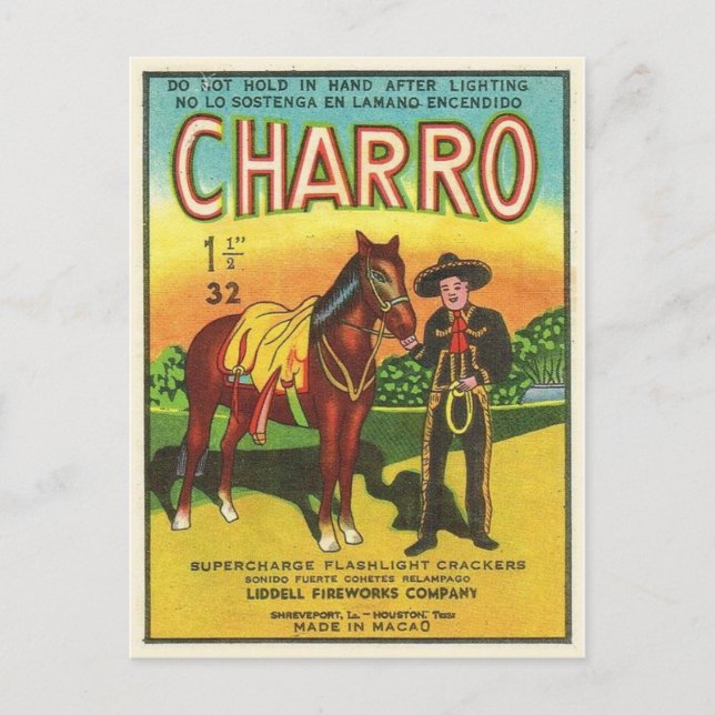 Vintages Firecracker-Paket Postkarte (Vorderseite)