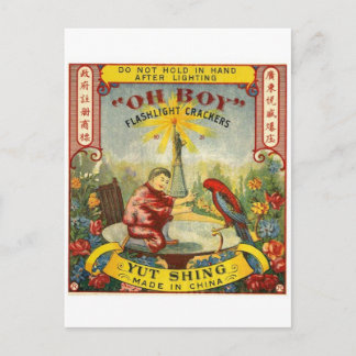 Vintages Firecracker-Paket Postkarte