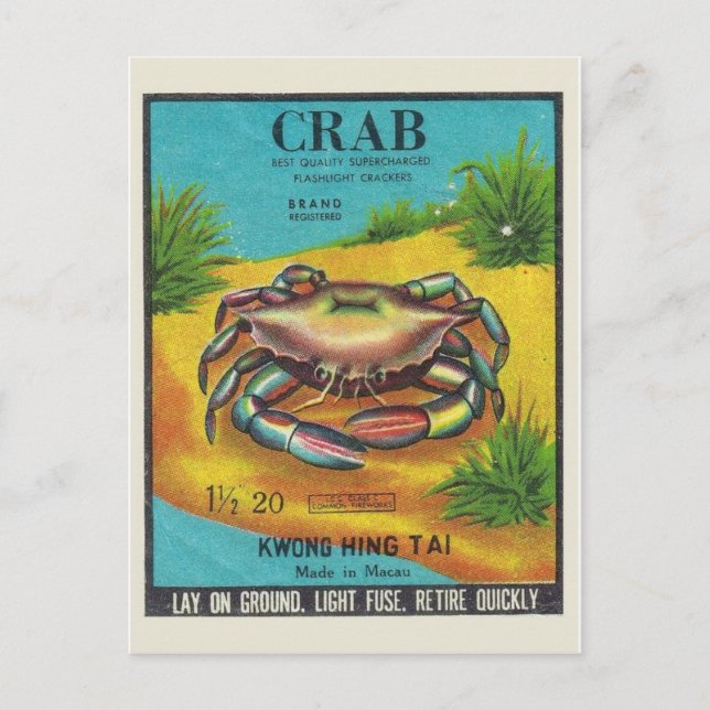 Vintages Firecracker-Paket Postkarte (Vorderseite)