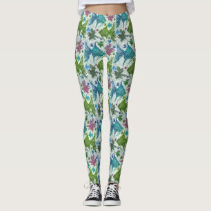 Vintages Fisch-Muster Leggings
